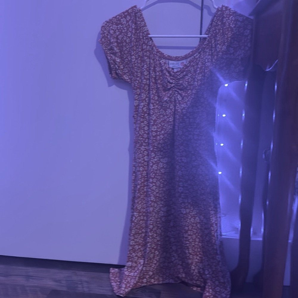 Teen girl dress, pink, flower print, color planet brand, meijers, Large 12 kids